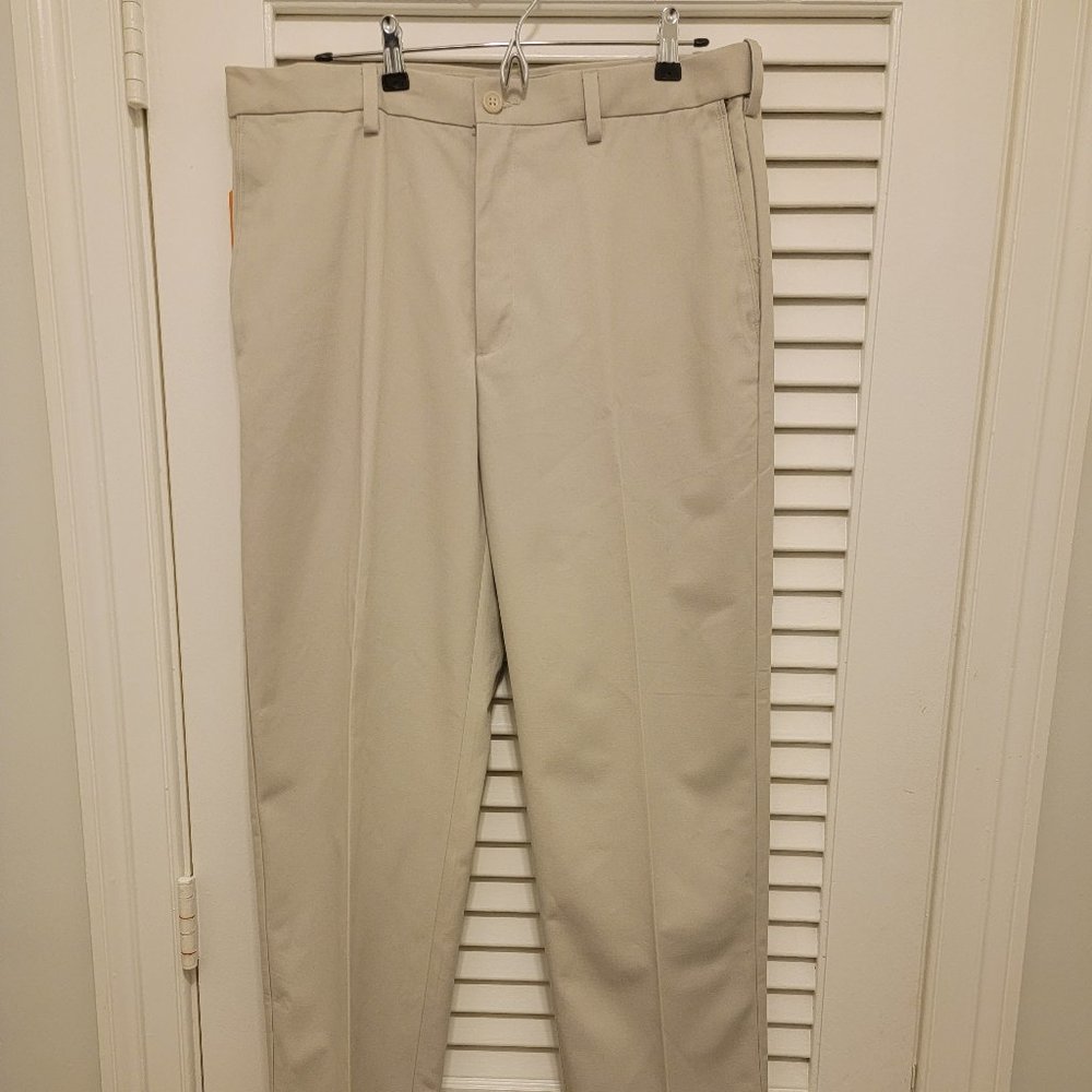 NWT Savane Dress Pants Slacks Khaki Straight Fit Men's Size 36x32